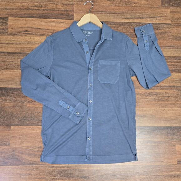 Mododoc Shirt Small Womens Knit Pocket Top Button Up Long Sleeve Blue Sundance - Picture 1 of 10